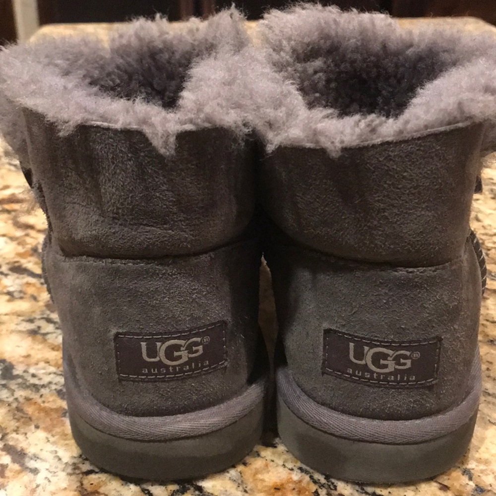 Gray Ankle Ugh Boots with Button